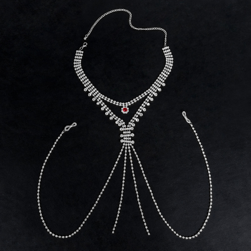 Qing Yi kūno grandinė — rhinestone, baltas kristalas, Princesių serija, lapų dizainas