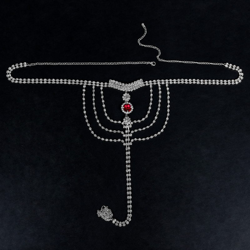 Qing Yi kūno grandinė — rhinestone, baltas kristalas, Princesių serija, lapų dizainas