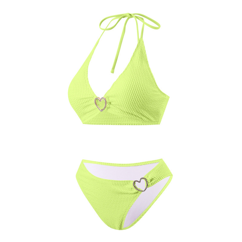 Ženski dvodijelni bikini s halter vratom; bez metalne potpore; tkanina poliester-elastan; podstava poliester s 18% elastana; za plivanje