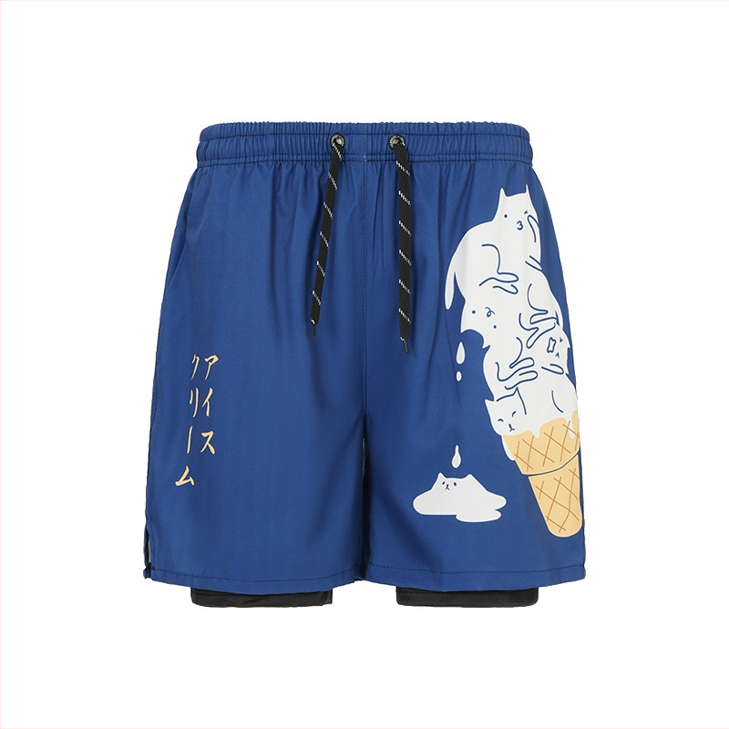 Brīvi pieguļošas pludmales šorti no poliestera ar mikroelastību, piecu gabalu garums, 75–95% saturs