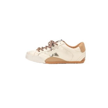 Ženske tenisice od nubuk velura - color-block, vezivanje, niska silueta, gumeni potplat