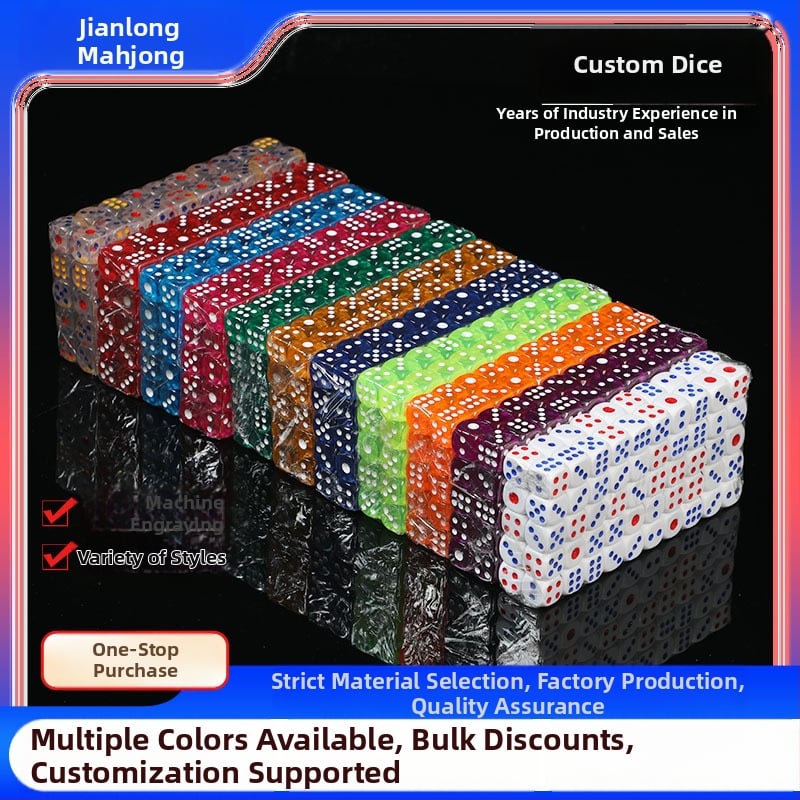 Akrilo Mahjong kauliukai suapvalintais kampais šachmėms ir kortų žaidimams