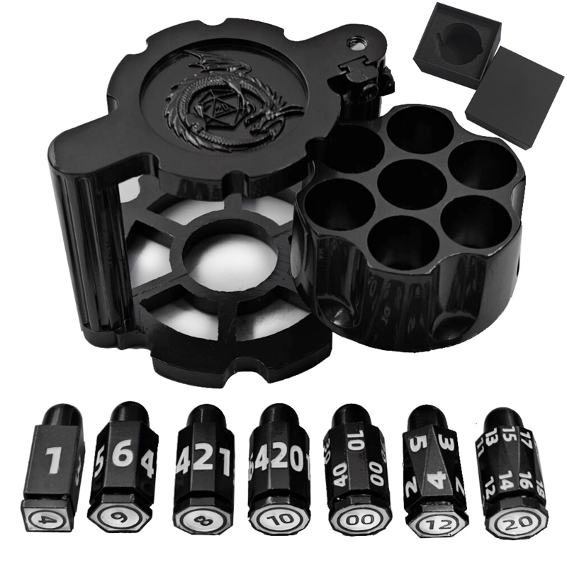 Kauliukų komplektas iš cinko lydinio, suapvalintais kampais, pritaikomas, tinkamas šachmatams ir kortų žaidimams, 30 vienetų dėžutėje, Xincheng