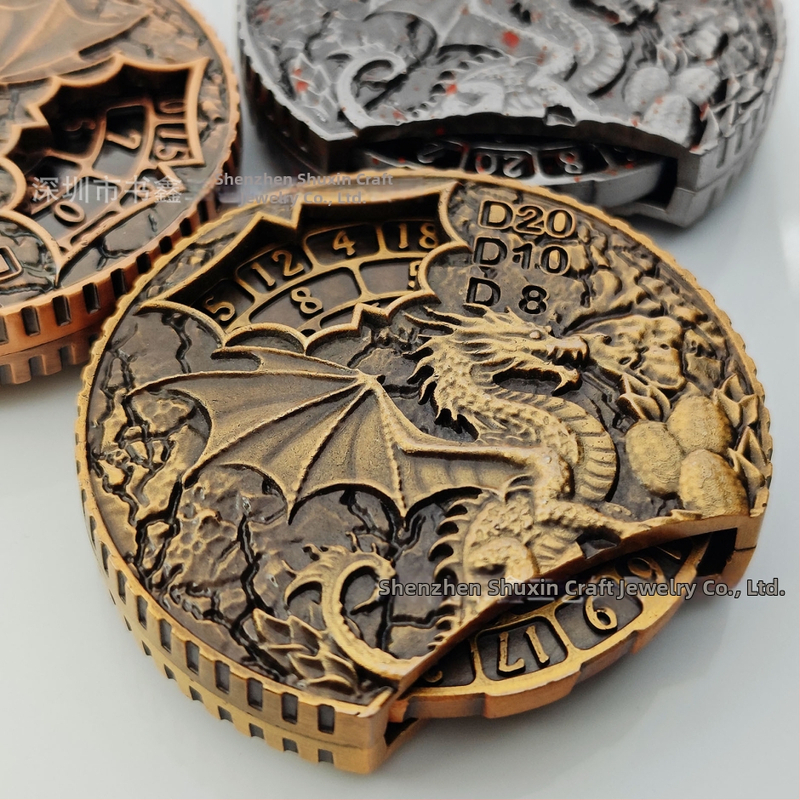 Xinyin DND dvidešimties pusių kauliukas — cinko lydinys, suapvalintos kampos