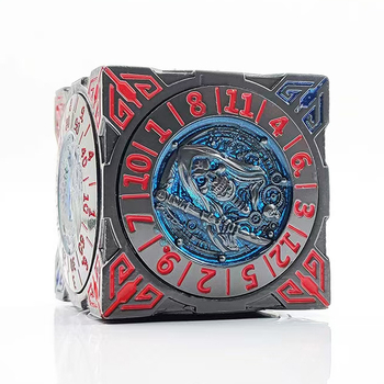 Metalo septyni viename kauliukų rinkinys, poliedriniai kauliukai iš cinko lydinio, apvalinti kampai, D&D ir COC žaidimams