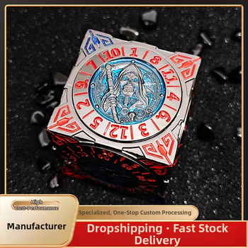 Metalo septyni viename kauliukų rinkinys, poliedriniai kauliukai iš cinko lydinio, apvalinti kampai, D&D ir COC žaidimams