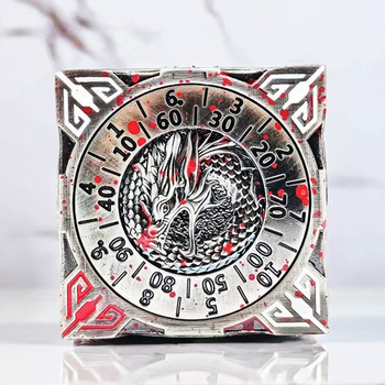 Metalo septyni viename kauliukų rinkinys, poliedriniai kauliukai iš cinko lydinio, apvalinti kampai, D&D ir COC žaidimams