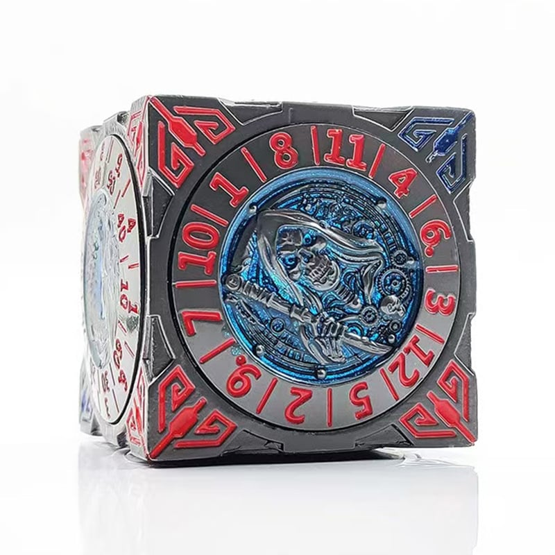 Metalo septyni viename kauliukų rinkinys, poliedriniai kauliukai iš cinko lydinio, apvalinti kampai, D&D ir COC žaidimams