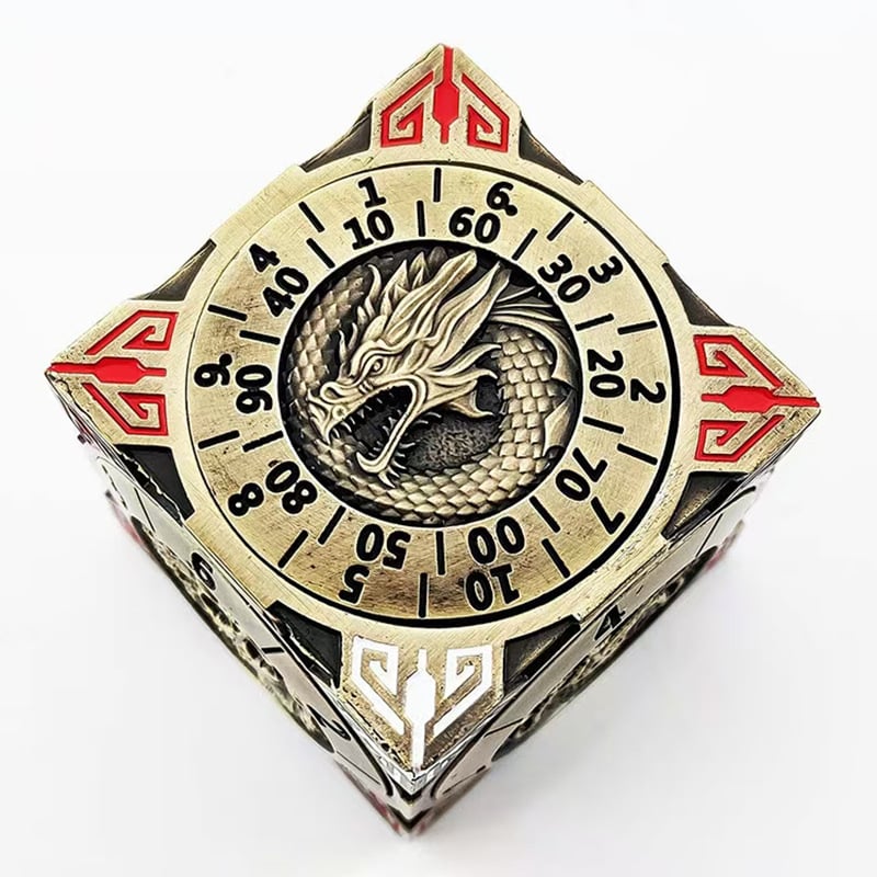 Metalo septyni viename kauliukų rinkinys, poliedriniai kauliukai iš cinko lydinio, apvalinti kampai, D&D ir COC žaidimams