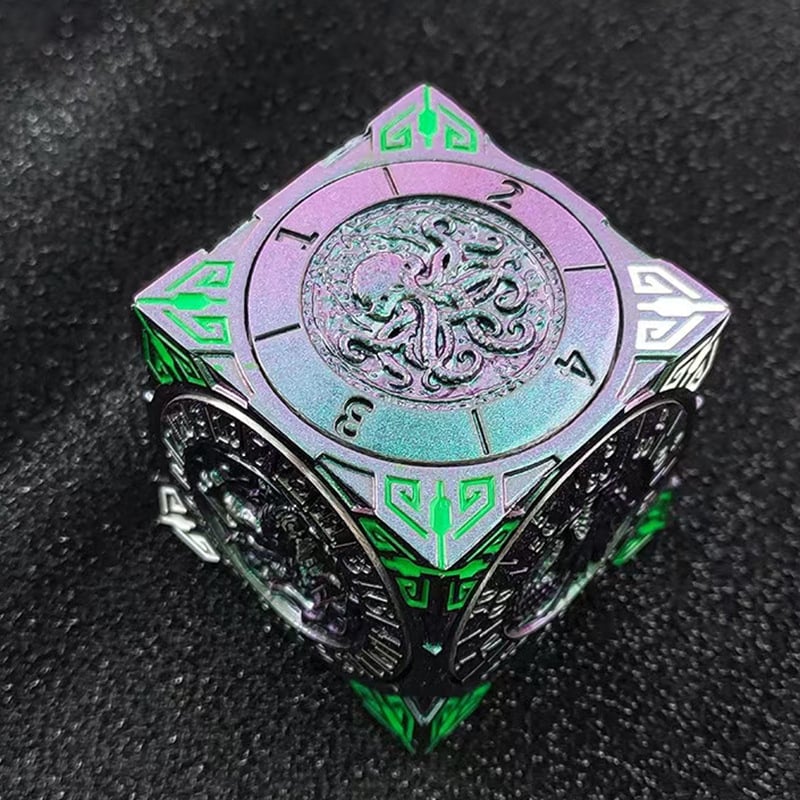 Metalo septyni viename kauliukų rinkinys, poliedriniai kauliukai iš cinko lydinio, apvalinti kampai, D&D ir COC žaidimams