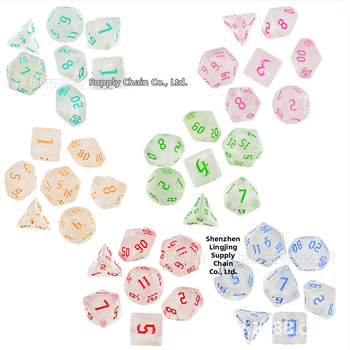 Kauliukai - 7 dalių plastikinė komplektas, daugialypli suapvalintais kampais, pritaikomas