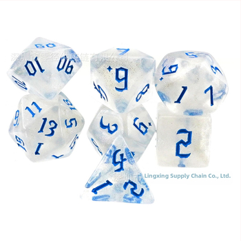 Kauliukai - 7 dalių plastikinė komplektas, daugialypli suapvalintais kampais, pritaikomas