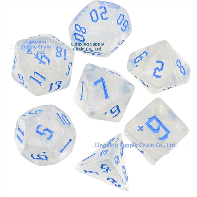 Kauliukai - 7 dalių plastikinė komplektas, daugialypli suapvalintais kampais, pritaikomas