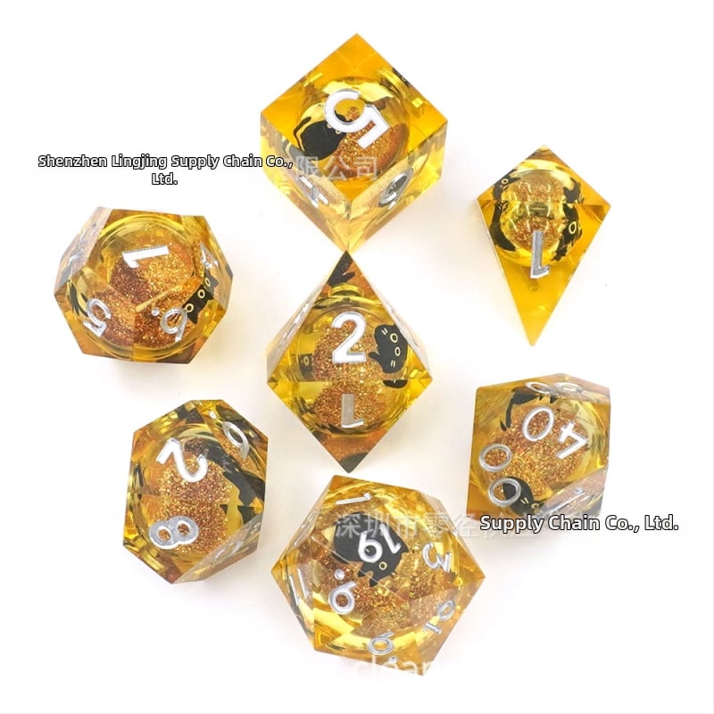 Kauliukai - 7 dalių plastikinė komplektas, daugialypli suapvalintais kampais, pritaikomas