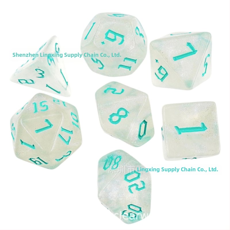 Kauliukai - 7 dalių plastikinė komplektas, daugialypli suapvalintais kampais, pritaikomas