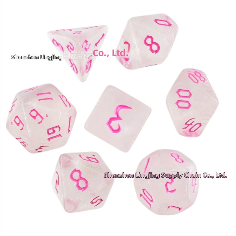 Kauliukai - 7 dalių plastikinė komplektas, daugialypli suapvalintais kampais, pritaikomas