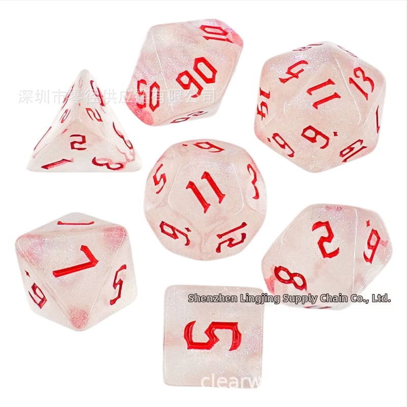 Kauliukai - 7 dalių plastikinė komplektas, daugialypli suapvalintais kampais, pritaikomas