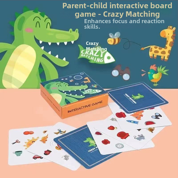 Настолна игра със свързване на животни — образователна и интерактивна, карти от картон, за деца и юноши (0–35 г.)