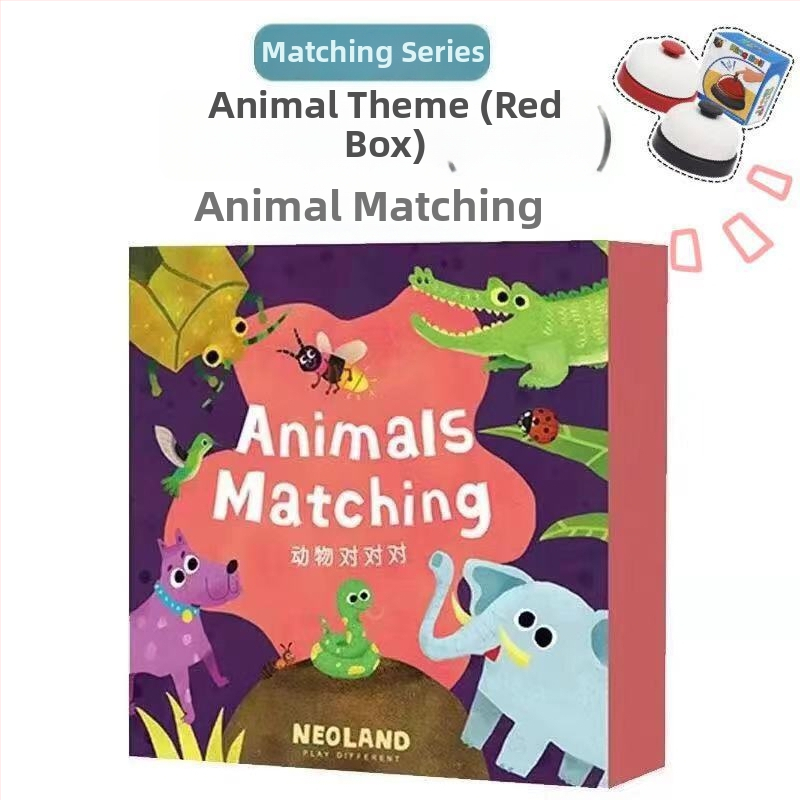 Настолна игра със свързване на животни — образователна и интерактивна, карти от картон, за деца и юноши (0–35 г.)