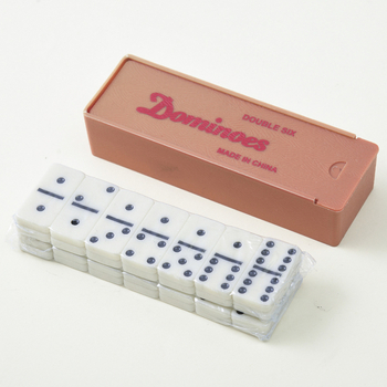 Домино комплект с 28 плочки, двойна шест, цветна кутия, настолна игра шах и карти