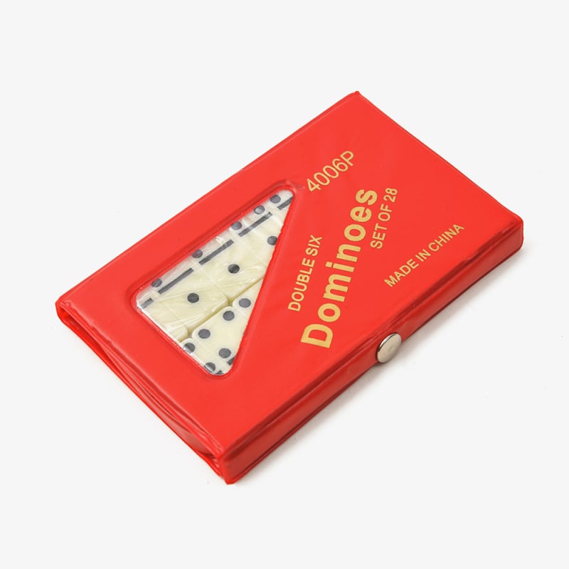Домино комплект с 28 плочки, двойна шест, цветна кутия, настолна игра шах и карти
