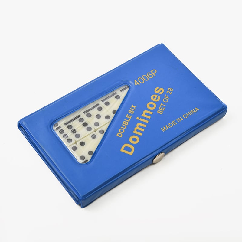 Домино комплект с 28 плочки, двойна шест, цветна кутия, настолна игра шах и карти