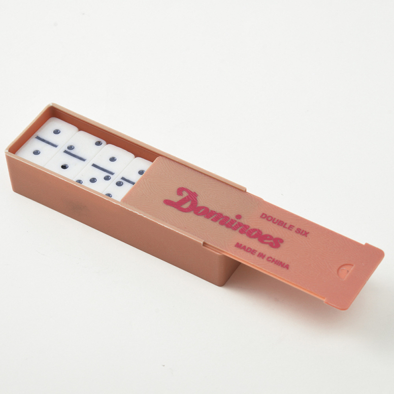 Домино комплект с 28 плочки, двойна шест, цветна кутия, настолна игра шах и карти