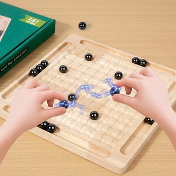 Магнитна шахматна битка - настолна игра за деца, дървена, образователна и интерактивна, за възраст 4–14