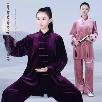 Hongji Tai Chi kostim zlatim baršunom, jesensko-zimski, unisex za odrasle, 2025 novi dizajn za vježbanje Tai Cija i borilačkih vještina