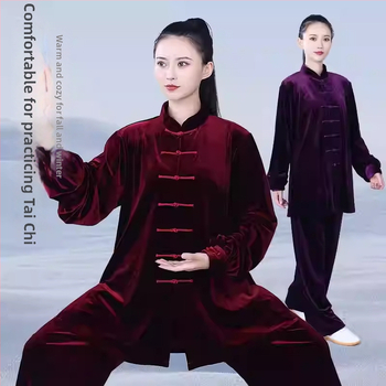 Hongji Tai Chi kostim zlatim baršunom, jesensko-zimski, unisex za odrasle, 2025 novi dizajn za vježbanje Tai Cija i borilačkih vještina