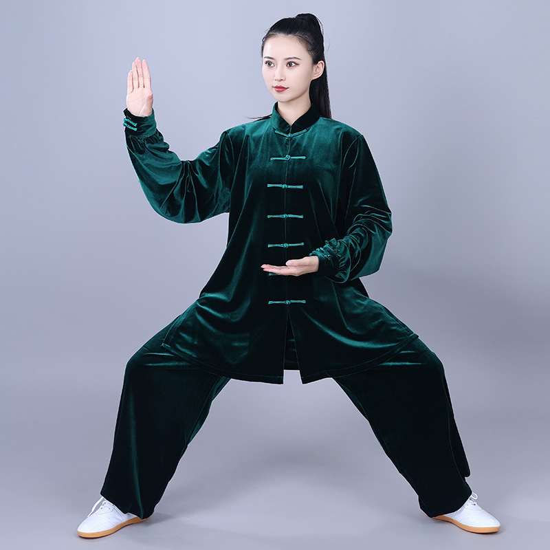 Hongji Tai Chi kostim zlatim baršunom, jesensko-zimski, unisex za odrasle, 2025 novi dizajn za vježbanje Tai Cija i borilačkih vještina