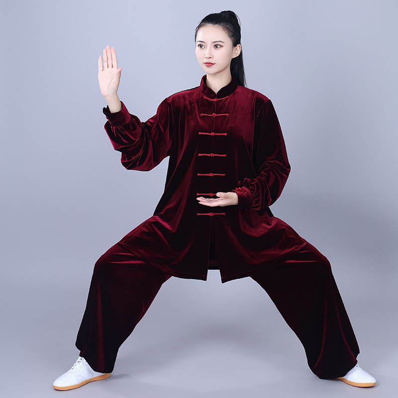 Hongji Tai Chi kostim zlatim baršunom, jesensko-zimski, unisex za odrasle, 2025 novi dizajn za vježbanje Tai Cija i borilačkih vještina