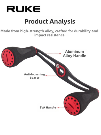 RUKE mâner de braț reglabil pentru mulinete de pescuit – ușor, extins și mărit, EVA anti-derapant, potrivire universală