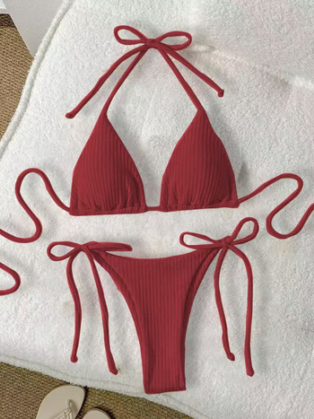 Ženski dvodijelni bikini bez leđa, s podstaknutim gornjim dijelom, tkanina Nylon 80% / Spandex 20%, podstava Spandex 20%