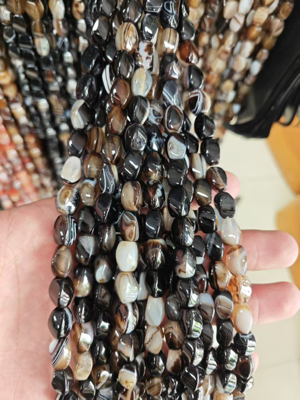 Ovalne perle od prirodnog kamena za DIY nakit, komponenti za izradu narukvica, vintage stil