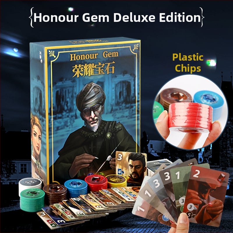 Картова игра със скъпоценни камъни и търговец — преносим пълен комплект за непринудена парти игра
