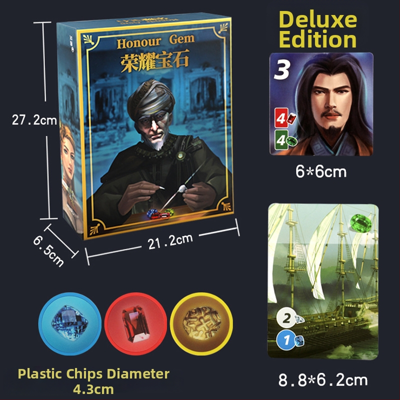 Картова игра със скъпоценни камъни и търговец — преносим пълен комплект за непринудена парти игра