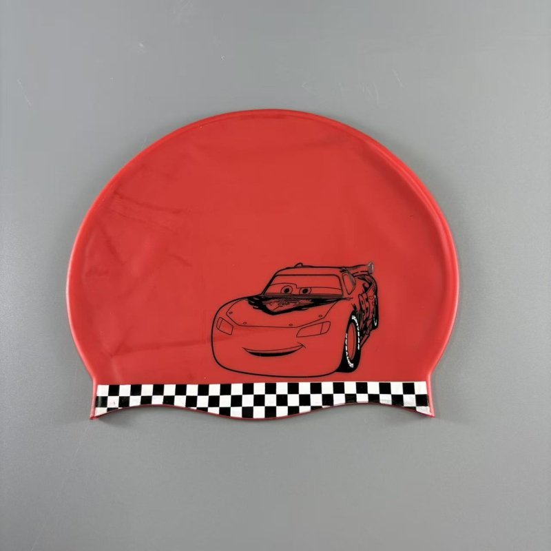 Șapcă de înot din silicon pentru copii, imprimeu cu personaje, protecție impermeabilă a urechilor, potrivită pentru înot și activități acvatice