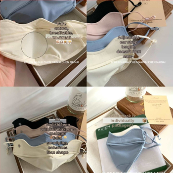 Siltā seja maska ar ausu āķiem, Derong materiāls, šūšana, Kuangmu zīmols, ziema, sieviete