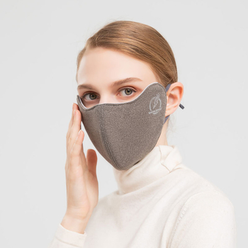 Ziema siltā maska ārpus telpām riteņbraukšanai, modelis A80-KM, vācu samta audums, putekļu aizsardzība, ģeometrisks raksts, maska ar karājamiem ausīm