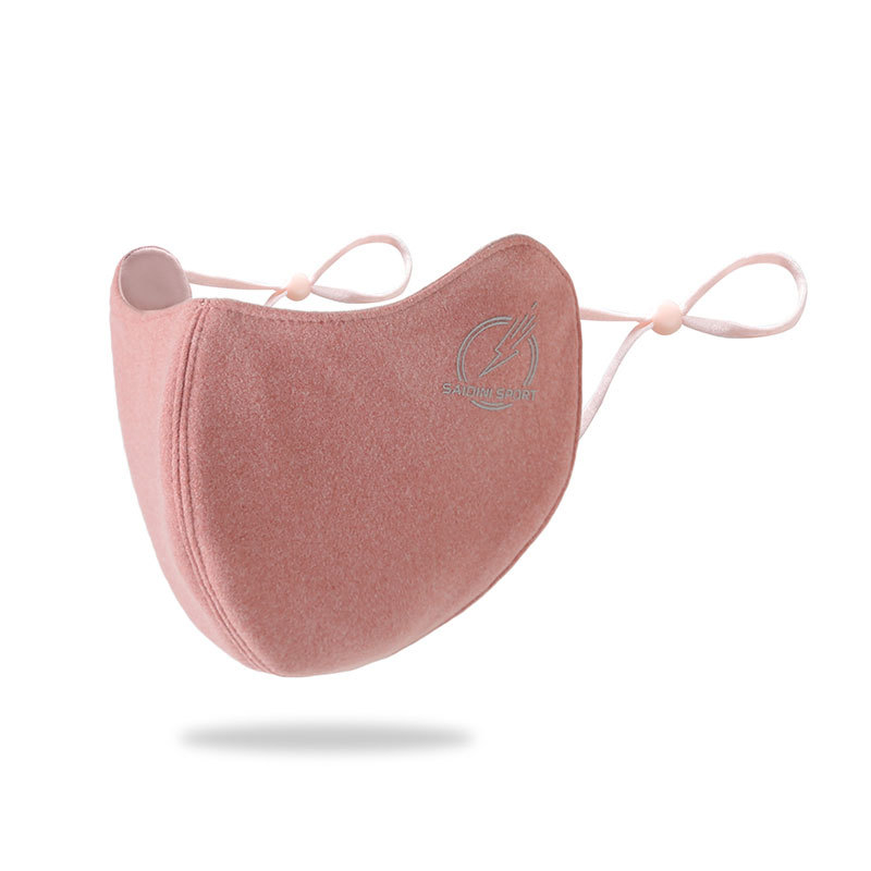 Ziema siltā maska ārpus telpām riteņbraukšanai, modelis A80-KM, vācu samta audums, putekļu aizsardzība, ģeometrisks raksts, maska ar karājamiem ausīm