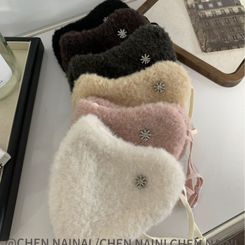 Siltā ziemas sejas maska ar ausu siksniņām, poliestera šķiedra, sievietēm, korejiešu stils