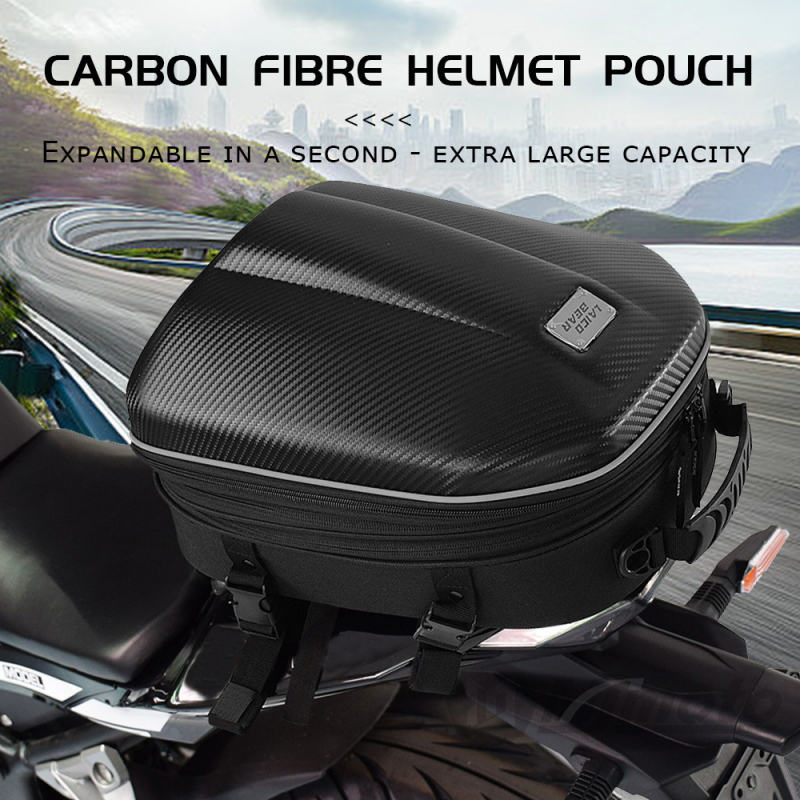 Motocikla somai ar cieta korpusa aizmugurējai daļai, materiāls EVA + 600D Oxford audums, modeļi LA-0114a/LA-0114b/LA-0114b-led, lietus pārsegs iekļauts, zīmols Guhua