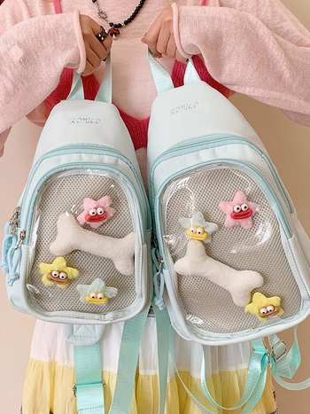 Nailoninė kuprinė, unisex, lengva, jaunimo kampuso stilius, raidžių raštas, išlenkti pečių dirželiai