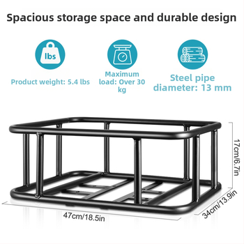 Tagumine jalgrattakorv raudse raamiga ja sisemise voodriga, mudel BIKA-BAG119, veekindel ja isoleeritud.