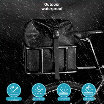 Tagumine jalgrattakorv raudse raamiga ja sisemise voodriga, mudel BIKA-BAG119, veekindel ja isoleeritud.