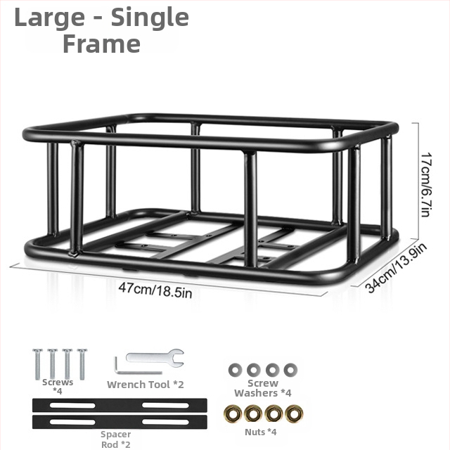 Tagumine jalgrattakorv raudse raamiga ja sisemise voodriga, mudel BIKA-BAG119, veekindel ja isoleeritud.