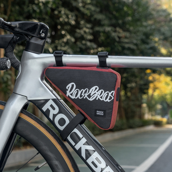 ROCKBROS Trokutna torba za gornji okvir bicikla s torbom za alate na prednjem okviru (poliesterska tkanina; zatvarač od cinkovog legura; kapacitet 1.4L/0.8L; model G001, 30180030)