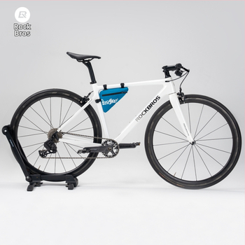 ROCKBROS Trokutna torba za gornji okvir bicikla s torbom za alate na prednjem okviru (poliesterska tkanina; zatvarač od cinkovog legura; kapacitet 1.4L/0.8L; model G001, 30180030)