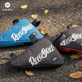 ROCKBROS Trokutna torba za gornji okvir bicikla s torbom za alate na prednjem okviru (poliesterska tkanina; zatvarač od cinkovog legura; kapacitet 1.4L/0.8L; model G001, 30180030)